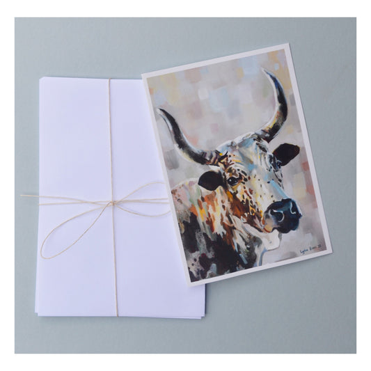 Nguni Cow Greeting Cards Large